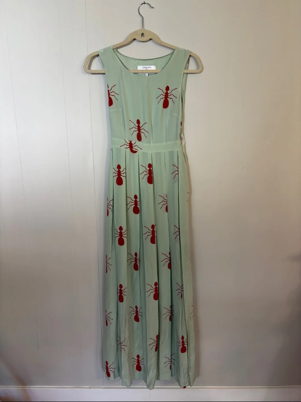 CHARLOTTE BY CHARLOTTE TAYLOR Fire Ants Maxi Dress Silk Size Zero - Picture 2 of 6